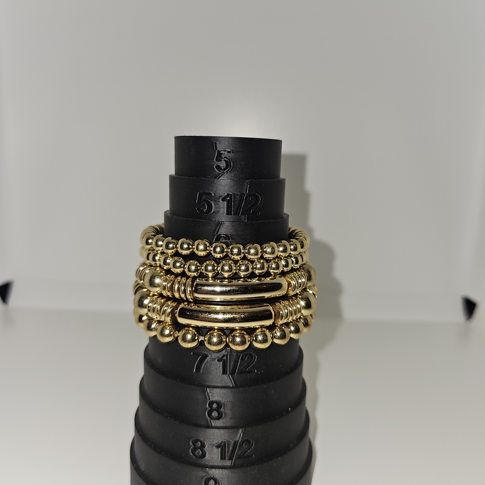 Gold Tone Beaded Bracelets Set Of 5